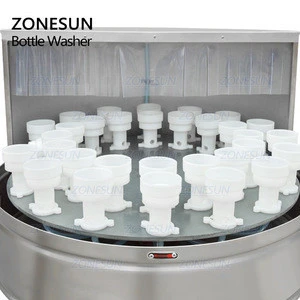 ZONESUN ZS-WB32 Milk Rotary Wine Plastic Small Semi Automatic Pet Recycle Glass Bottle Washing Cleaning Machine