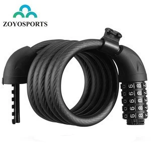 ZOYOSPORTS 1.5m Long Safety 5 Digital Code Combination Bike Lock Stainless Steel Bicycle Cable Chain Lock