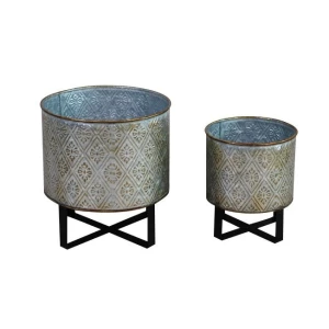Galvanized Metal Planter Pot with Stands