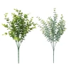 Artificial Pointed Eucalyptus Spray 7 Branches PE Foliage Bendable Stems for Outdoor Landscaping
