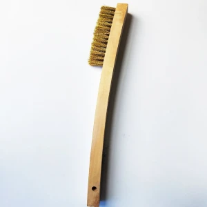 Wooden Handle Brass Wire Cleaning Scratch Brush
