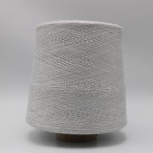 Grey yarn Ne40/1ply 10% stainless steel staple fiber blended with 90% polyester staple fiber for touch screen gloves  -XTAA154