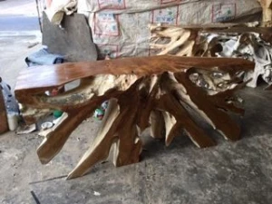 Teak Root Consol Table