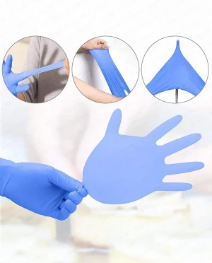 High Quality with Certification 100PCS/Box Blue Color Latex Protective Disposable Nitrile Gloves