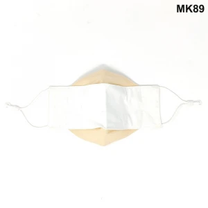 Solid Color Half Half Box Shape Triple Layer Reusable/Washable/Breathable Cotton Face Mask with SMMS Filter Brisas MK89