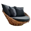 Rattan papasan CL with cushion and pillow