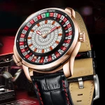 BONEST GATTI Rotating Roulette Wheel Steel Men Watches Leather Sapphire BG8004