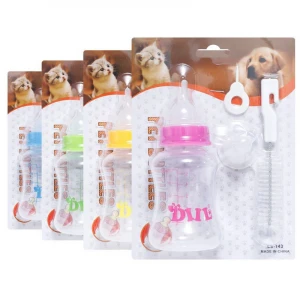 Cat Milk Feeder Puppy Feeding Bottle 150 ml Dog With Brush Pet Nursing Bottle