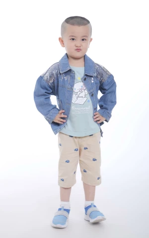 Boy's Denim Jacket With Sequins Embroider