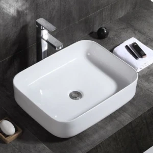 China Ceramic Lavabo Wash Art Basin Sanitary Ware Rectangle Countertop Bathroom Vanity Vessel Sinks