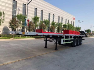 Flatbed Truck Trailer Load Capacity Trailer Flatbed 40ft Tri Axle Flatbed Container Semi Trailer