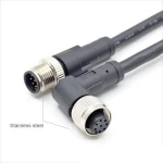 M12 male female metal 3 4 5 6 8 pin waterproof cable assembly connector | China Factory