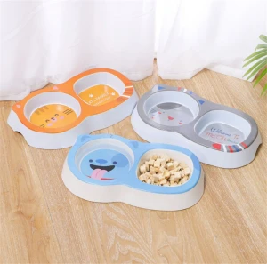 Pet food utensils feeding bowl cat bowl prints eco-friendly dog bowl 2 in 1 portable multifunctional pet feeder bowl