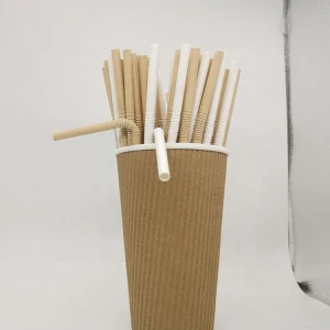 Customizable size food grade biodegradable flat mouth elbow paper straws