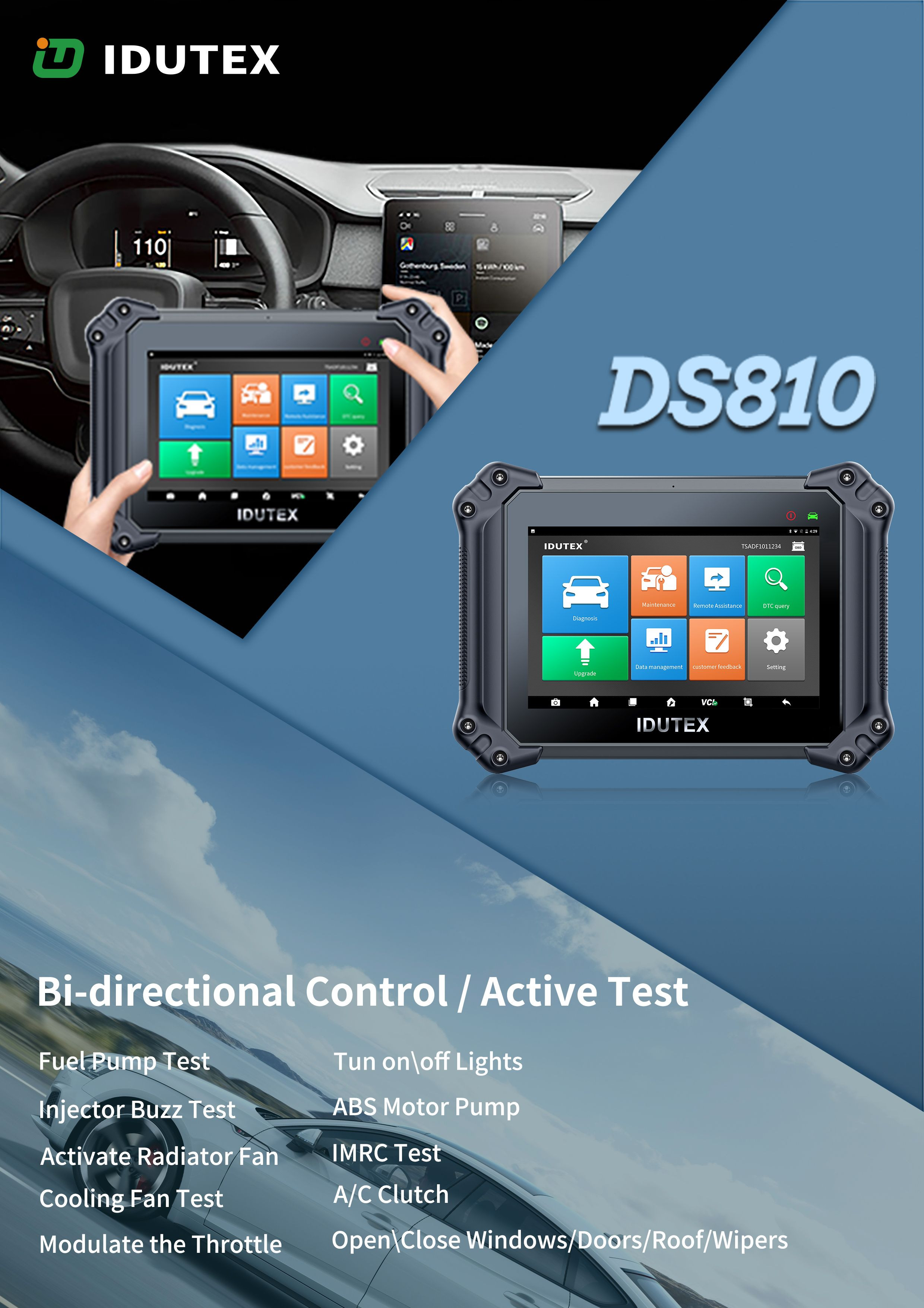 Buy Idutex Ds810 Auto Diagnosis Machine For Cars Obd2 Scanner