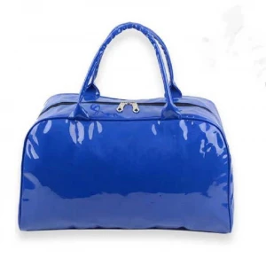 Fashionable PU leather mirror waterproof fitness duffelbag
