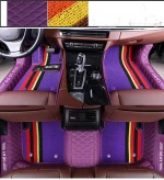 ARTIOC Leather (Purple) + Purple Snowy Custom dirty resistance car floor mats durable Car mat for different car models