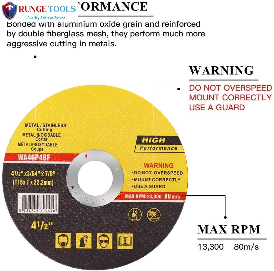 Buy 4-1/2 Inch Metal Stainless Steel Cutting Wheel Super Long Durable ...