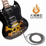 10 ft Premium Electric Instrument Bass Cable AMP Cord 1/4 Right Angle to Straight Black White Guitar Cable