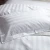 Import 100% cotton 200T 300T 400T 500T 600T plain or stripe white color hotel bed linen from China