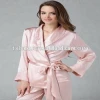 100%mulberry silk pajamas for lady, fashion belt style silk nightgown, soft and smooth silk sleepwear