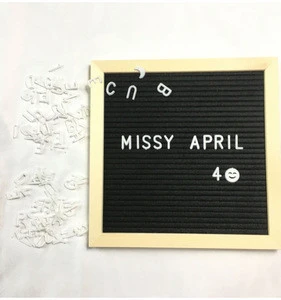 10x10 inch Oak Wood Double Two Sided Felt Letter Board with Scissors Canvas Bag Holder