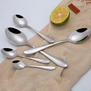 12 Pieces 8" Stainless Steel Table Dinner Spoon, Sliverware Dishwasher Safe Customize Logo