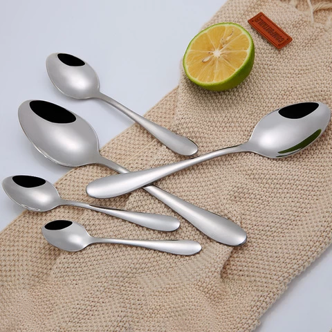 12 Pieces 8" Stainless Steel Table Dinner Spoon, Sliverware Dishwasher Safe Customize Logo