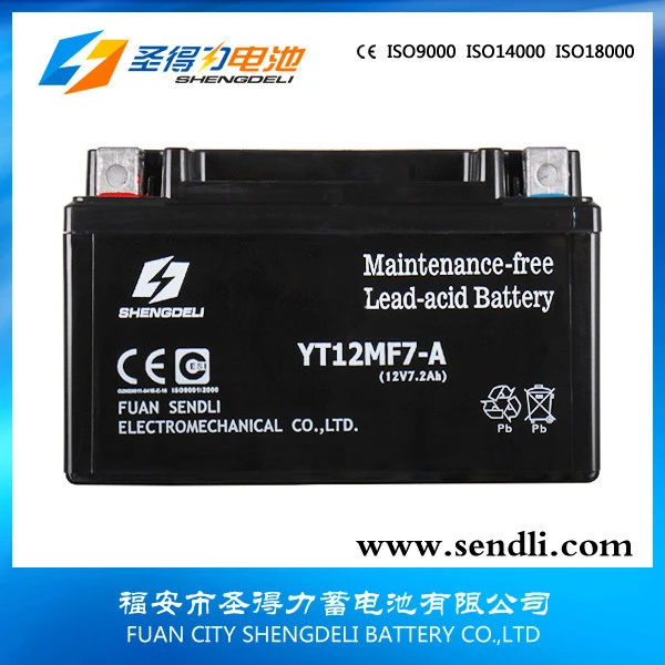 12V 7Ah Motorcycle Battery YTX7A-BS(MF) storage gel 12V 7AH motorcycle battery/ lead acid battery