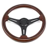 14 inch Black Real Wood Steering Wheel 350mm Classic Car Interior Parts Steering Wheel For Car Sports Steering Wheel