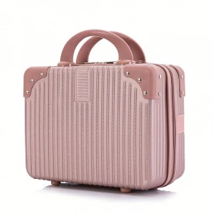 14 Inch Mini Hard Shell Cosmetic Case Luggage Travel Portable Carrying Makeup Storage Box Bag Suitcase