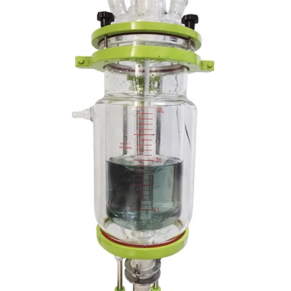 1~5 liters small glass reactor with anchor agitator