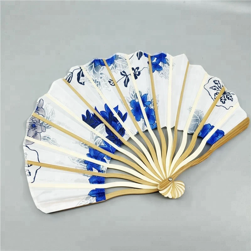 15 Style Folding Hand Held Fan Fabric Floral Pocket Fan Wedding Dance Favor Wedding Accessories Decoration Gift Event Supplies