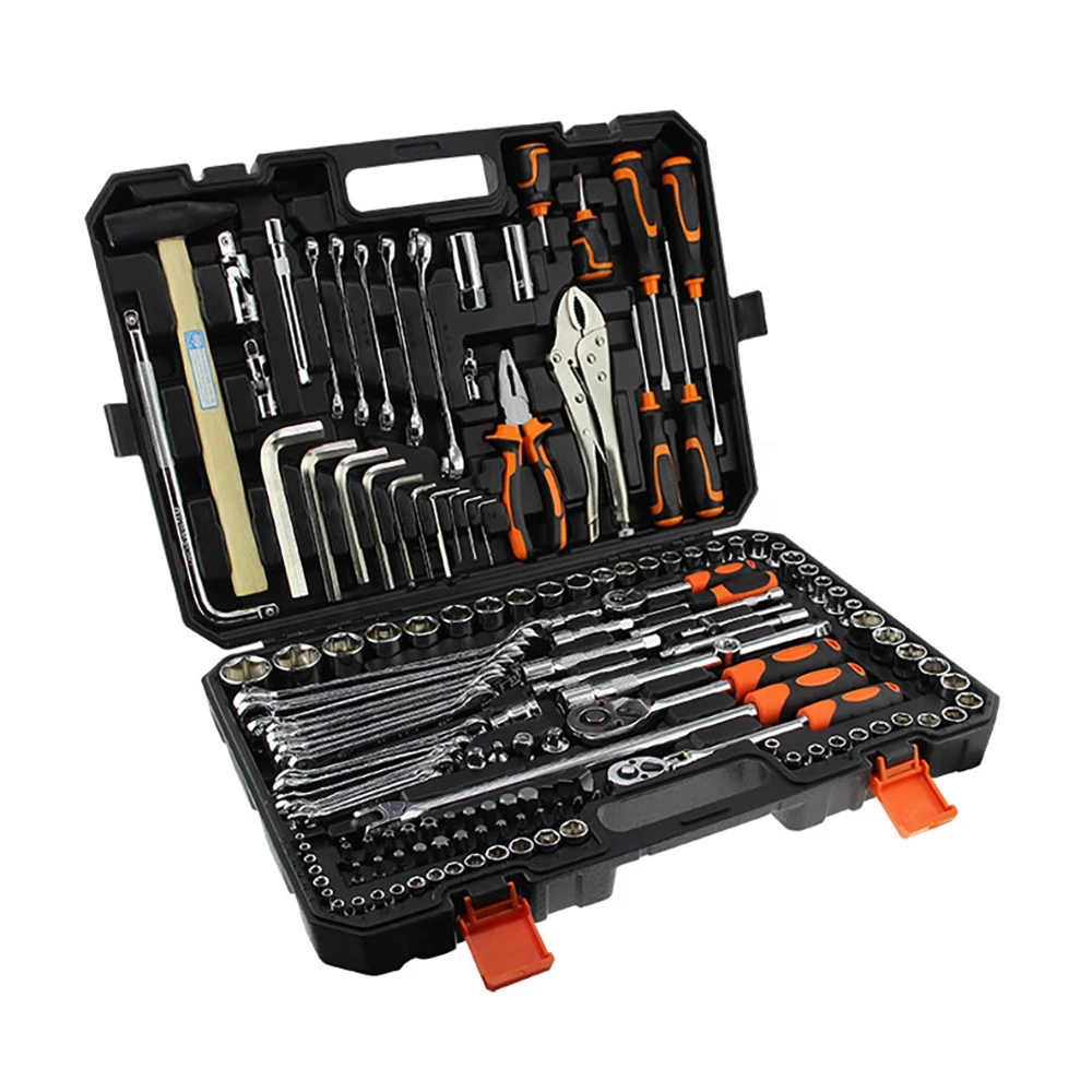 150 Pieces Socket Wrench Auto Repair Tool Combination Package Mixed Tool Set Hand Tool Kit
