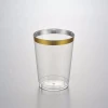 16oz Disposable Plastic Cups with Gold Rim