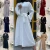 Import 1763# Arab Turkish Jilbab Dubai Long Muslim Women Islamic Dresses Plain White Color Latest Designs Pray Simple Black Abaya from China