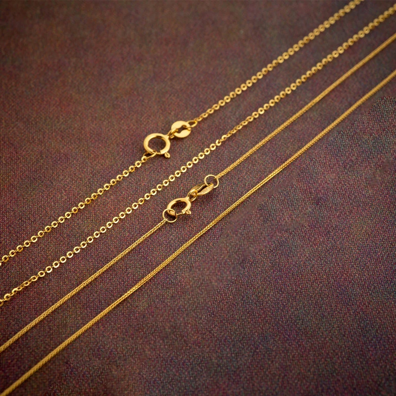 18 Karat Necklace Gold 45cm 18k Gold Chain cadenas de oro