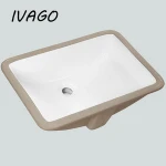 1812 Modern design lavatory sink bathroom Ceramic rectangular under counter bathroom sinks