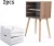 Import 2 Drawers Storage Table Bedroom Decor Nightstands Bedside Table Modern Nightstand With Drawers from China