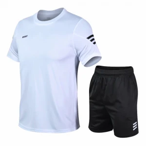 2 Pcs/Set Mens Tracksuit Gym Fitness Badminton Sports Suit Clothes Running Jogging Sport Wear Exercise Workout Set Sportswear