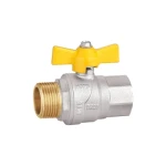 2 Way Butterfly Handle in Aluminum Natural Gas Brass Ball Valve
