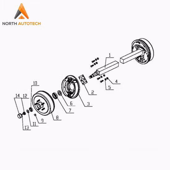 2000 Lbs Capacity Complete Axle Kit with 60 Inch Hub Face 48 Inch Spring Center and 5-Stud Pattern 4.5 Inch Hubs