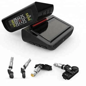 2018 car best tpms solar power internal wireless tire pressure monitoring system tire pressure alarm digital tire pressure gauge