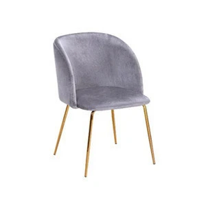 2018 european popular design metal gloden chromed legs and velvet Fabric Seat &amp; back Colorful Fabric dining chair