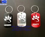 2019 metal 50*30mm dog tag with paw logo printing, custom metal pet tags