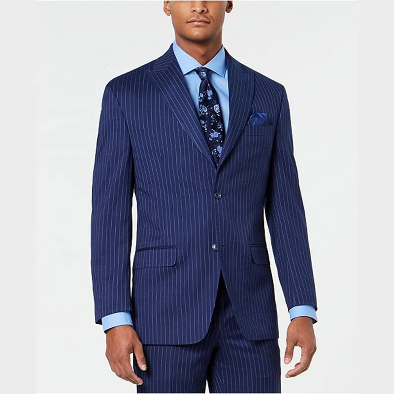 2020 3 piece latest style men suit design business stripe slim fit men suit