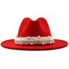 2020 Fashion Autumn Wool Felt Fedora Top Jazz Hats Panama Caps With Pearls