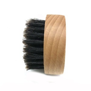 2020 New design custom logo facial cleansing boar bristle hair wooden shaving beard brush wholesale