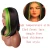 Import 2020 new style green hair frontal  and black hair weft  short straight  synthetic front lace wig Glueless Heat Resistant fiber from China