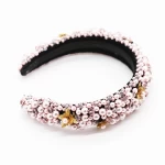 2021 Fashion Baroque Headbands Pearls Flower Beads Hair Accessories Padded Knot Headband Jewel